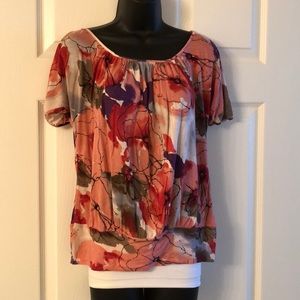 020. LC Lauren Conrad Watercolor Print Blouse